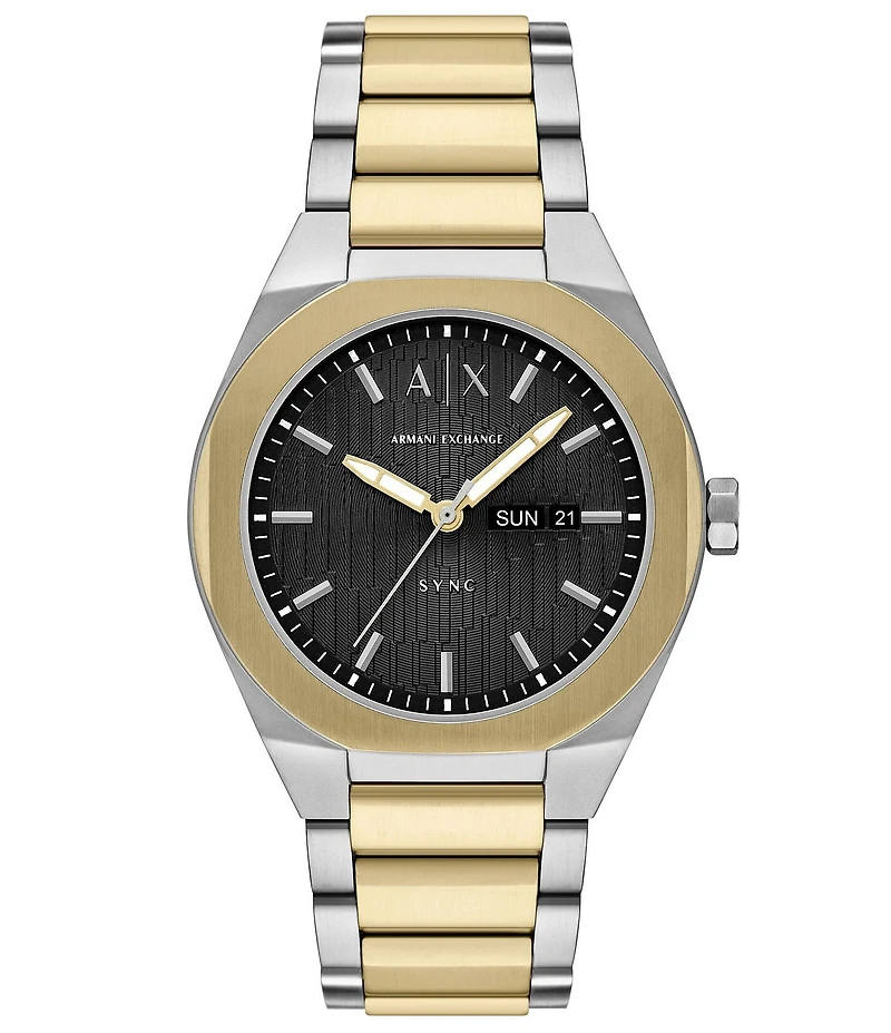Armani Exchange Men's Sync Three-Hand Date Stainless Steel Bracelet Watch