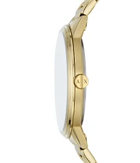 Armani Exchange Men's Three-Hand Gold-Tone Stainless Steel Watch and Bracelet Set