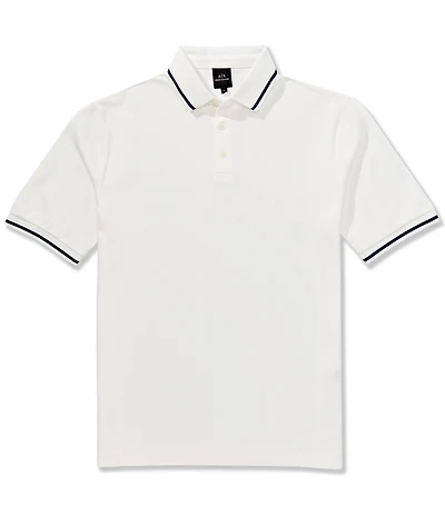 Armani Exchange Mercerized Cotton Tipped Short Sleeve Polo Shirt