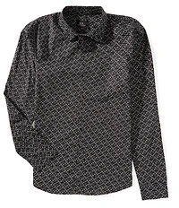 Armani Exchange Micro AX Logo Stretch Poplin Long Sleeve Woven Shirt