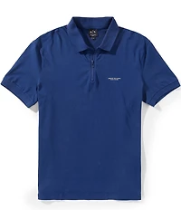 Armani Exchange Milano New York Quarter Zip Short Sleeve Polo Shirt