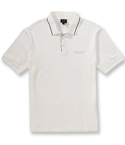 Armani Exchange Milano/NY Chest Logo Short Sleeve Polo Shirt