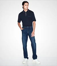 Armani Exchange Milano/NY Chest Logo Short Sleeve Polo Shirt