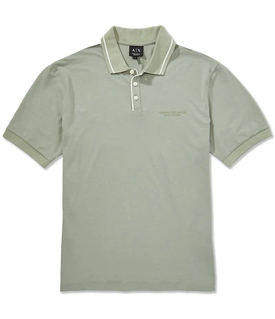 Armani Exchange Milano/NY Chest Logo Short Sleeve Polo Shirt