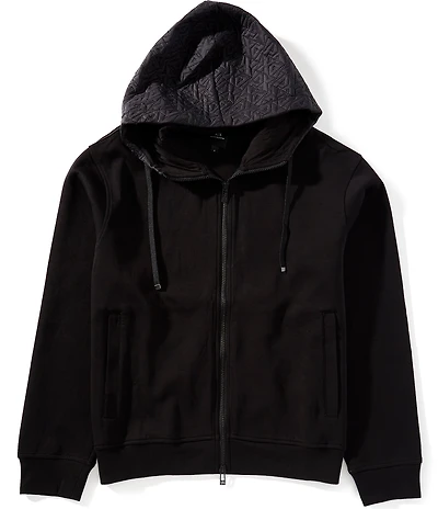 Armani Exchange Mixed Media Full-Zip Jacket