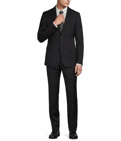 Armani Exchange Modern Fit Flat Front Solid 2-Piece Suit