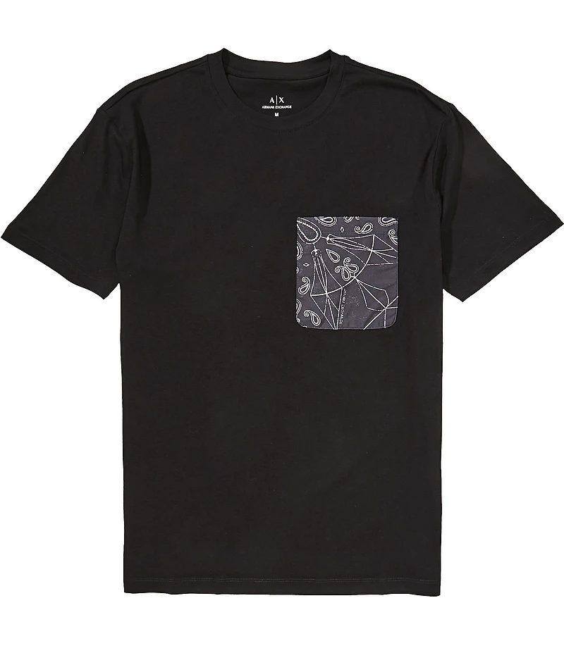 Armani Exchange Paisley Chest Pocket Short Sleeve T-Shirt
