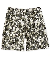 Armani Exchange Palm Print 9#double; Inseam Shorts