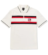 Armani Exchange Pique Chest Tape Quarter-Zip Short Sleeve Polo Shirt