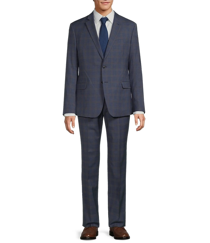 Armani Exchange Plaid Flat Front 2-Piece Suit