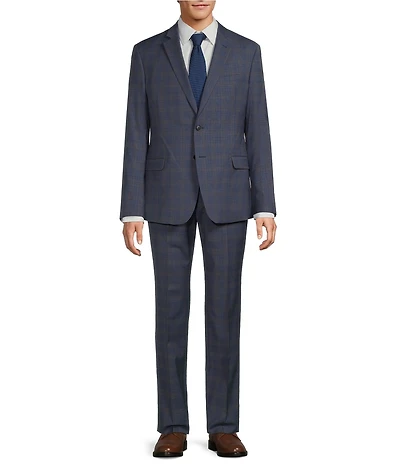 Armani Exchange Plaid Flat Front 2-Piece Suit