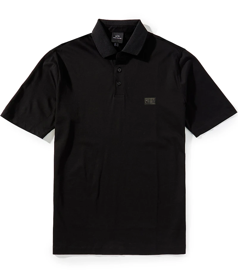 Armani Exchange PU Box Chest Logo Short Sleeve Polo Shirt