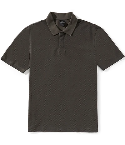 Armani Exchange Pyramid Print Stretch Short Sleeve Polo Shirt