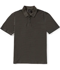 Armani Exchange Pyramid Print Stretch Short Sleeve Polo Shirt