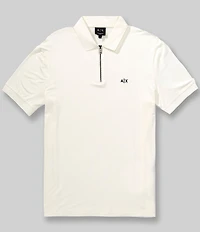 Armani Exchange Quarter-Zip Short Sleeve Polo Shirt