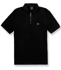 Armani Exchange Quarter-Zip Short Sleeve Polo Shirt