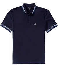 Armani Exchange Short Sleeve Solid Pique Polo Shirt