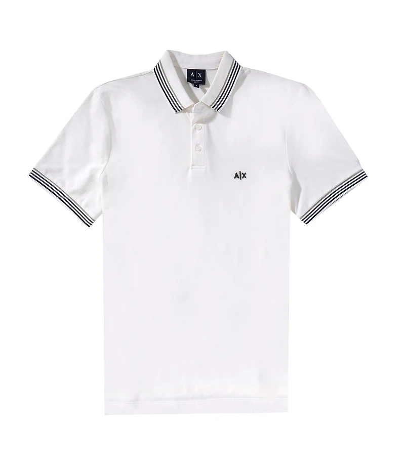 Armani Exchange Short Sleeve Solid Pique Polo Shirt