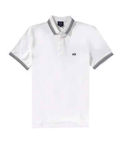 Armani Exchange Short Sleeve Solid Pique Polo Shirt