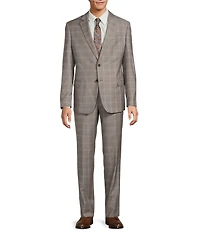 Armani Exchange Slim Fit Flat Front Plaid Wool 2-Piece Suit