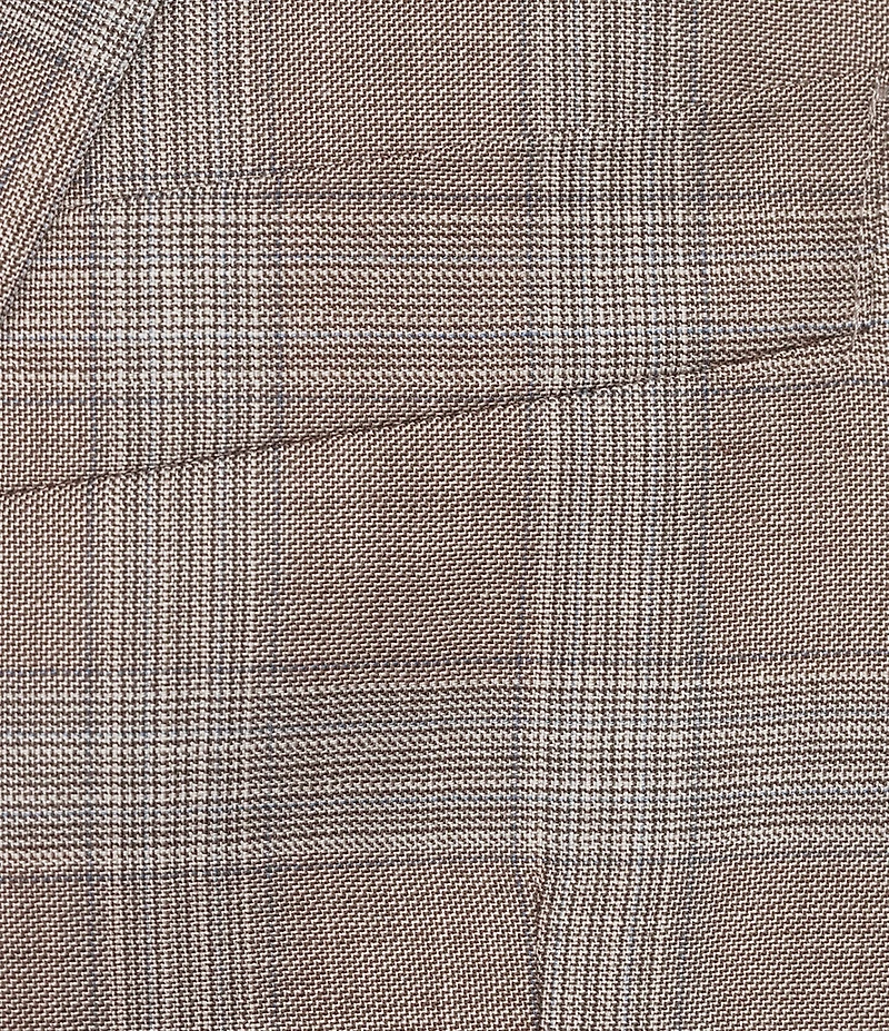 Armani Exchange Slim Fit Flat Front Plaid Wool 2-Piece Suit