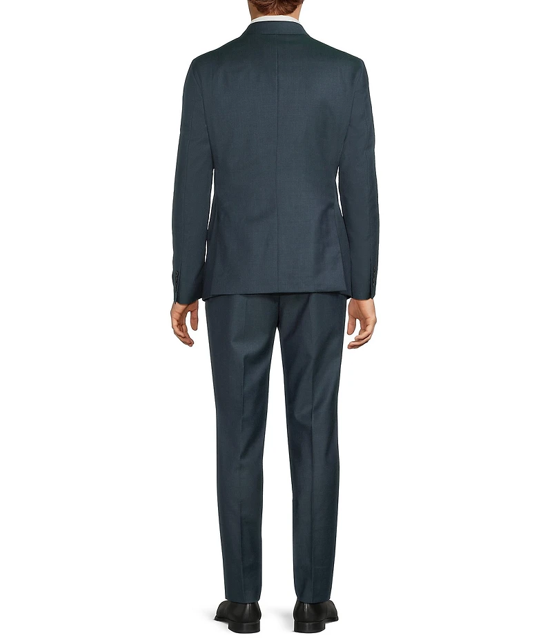 Armani Exchange Slim Fit Flat Front Solid 2-Piece Suit