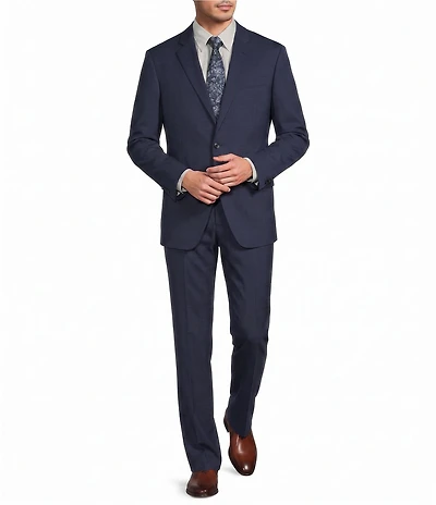 Armani Exchange Slim Fit Flat Front Solid 2-Piece Suit