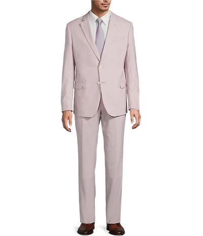 Armani Exchange Slim Fit Flat Front Solid Wool 2-Piece Suit