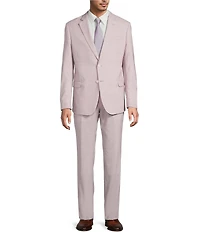 Armani Exchange Slim Fit Flat Front Solid Wool 2-Piece Suit