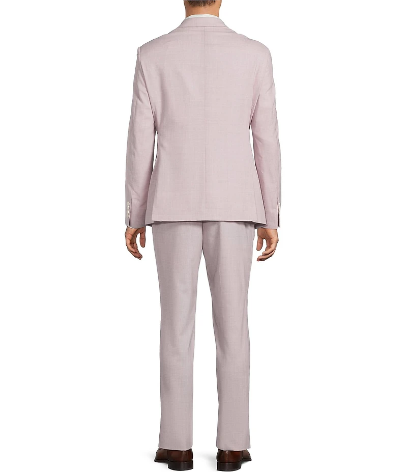 Armani Exchange Slim Fit Flat Front Solid Wool 2-Piece Suit