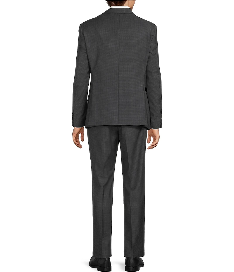 Armani Exchange Slim Fit Flat Front Wool Solid 2-Piece Suit