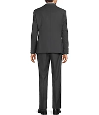 Armani Exchange Slim Fit Flat Front Wool Solid 2-Piece Suit