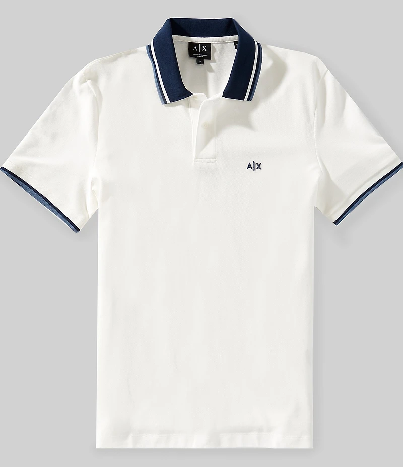Armani Exchange Slim Fit Pique Short Sleeve Polo Shirt