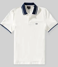 Armani Exchange Slim Fit Pique Short Sleeve Polo Shirt
