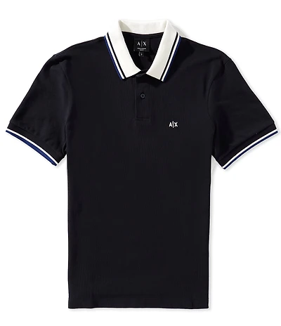 Armani Exchange Slim Fit Pique Short Sleeve Polo Shirt