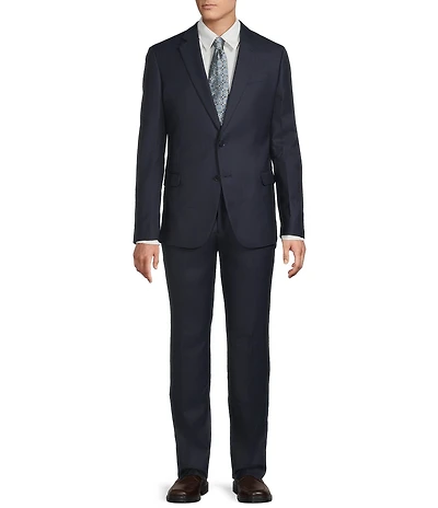 Armani Exchange Slim Fit Plaid Flat Front 2-Piece Suit