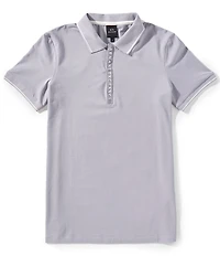 Armani Exchange Slim Fit Covered Logo Zipper Short Sleeve Polo Shirt