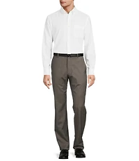 Armani Exchange Modern Fit Flat Front Solid Textured Dress Pants