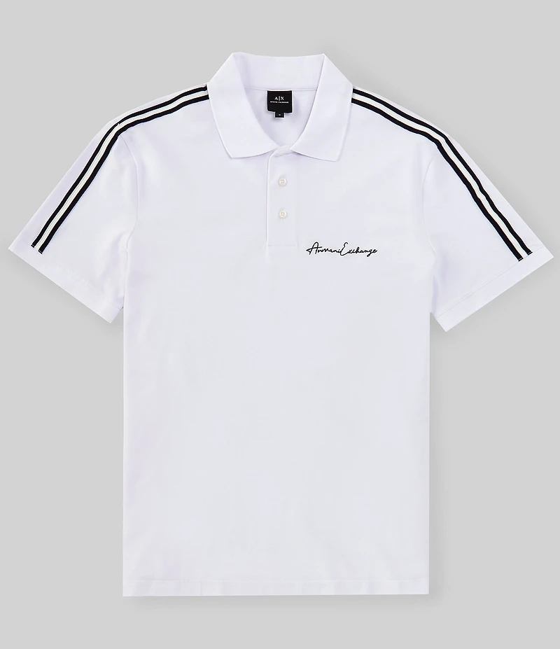 Armani Exchange Stretch Signature Logo Short Sleeve Polo Shirt