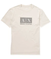 Armani Exchange Textured Grid Box AX Graphic Short Sleeve T-Shirt