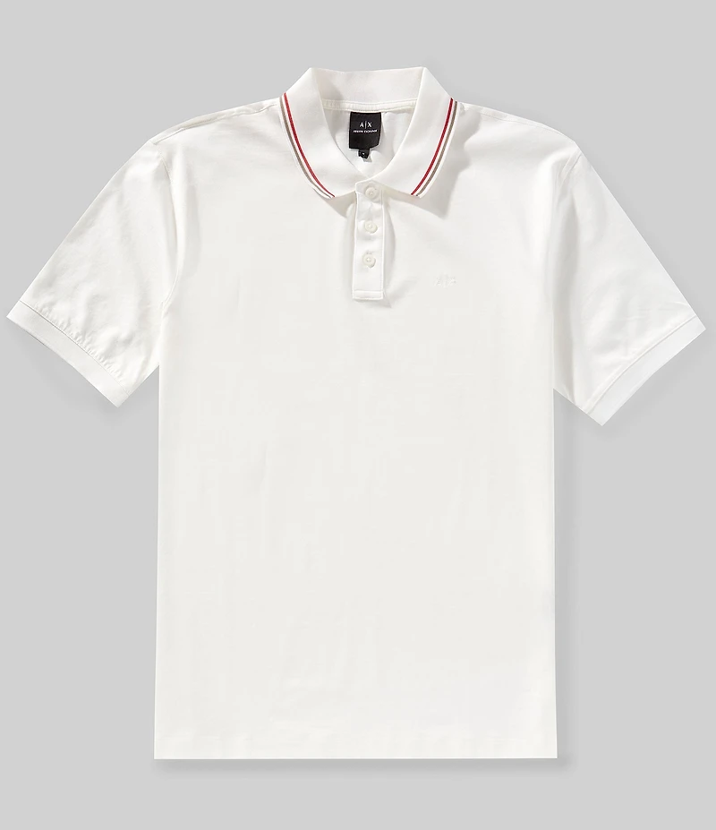 Armani Exchange Tonal Chest Logo Short Sleeve Polo Shirt