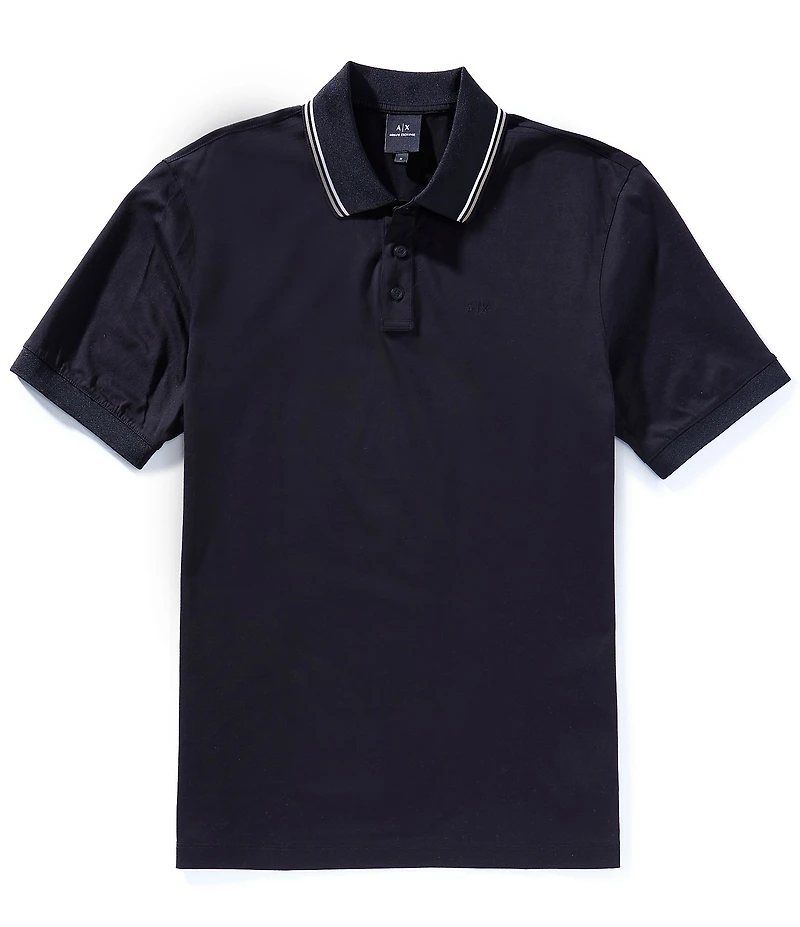 Armani Exchange Tonal Chest Logo Short Sleeve Polo Shirt