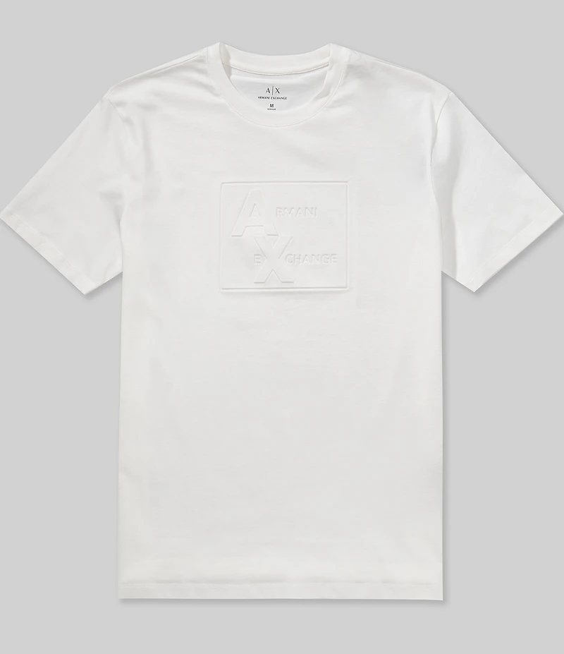 Armani Exchange Tonal Grid Box Logo Graphic Short Sleeve T-Shirt