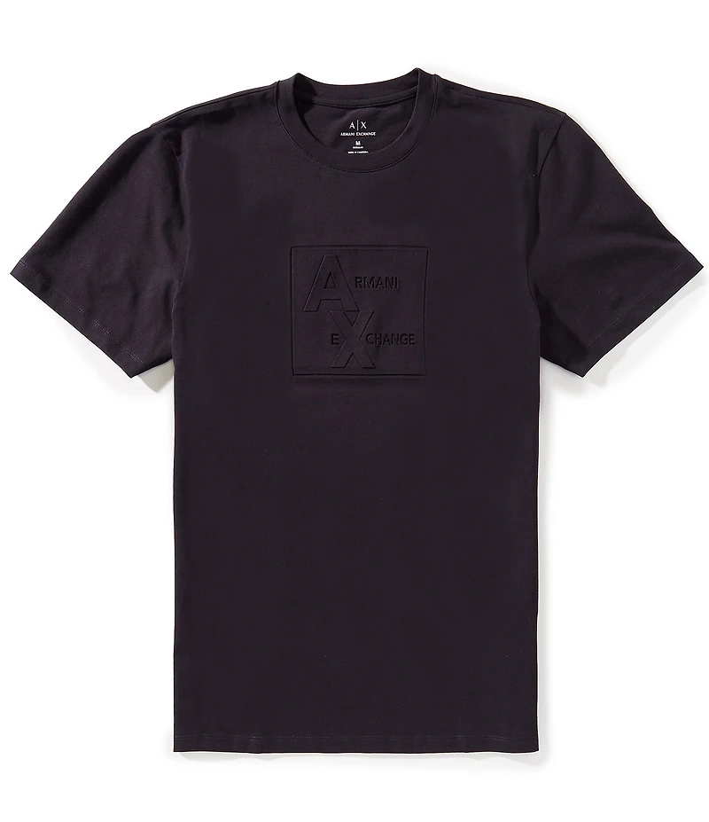 Armani Exchange Tonal Grid Box Logo Graphic Short Sleeve T-Shirt