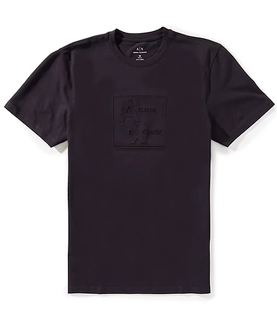 Armani Exchange Tonal Grid Box Logo Graphic Short Sleeve T-Shirt