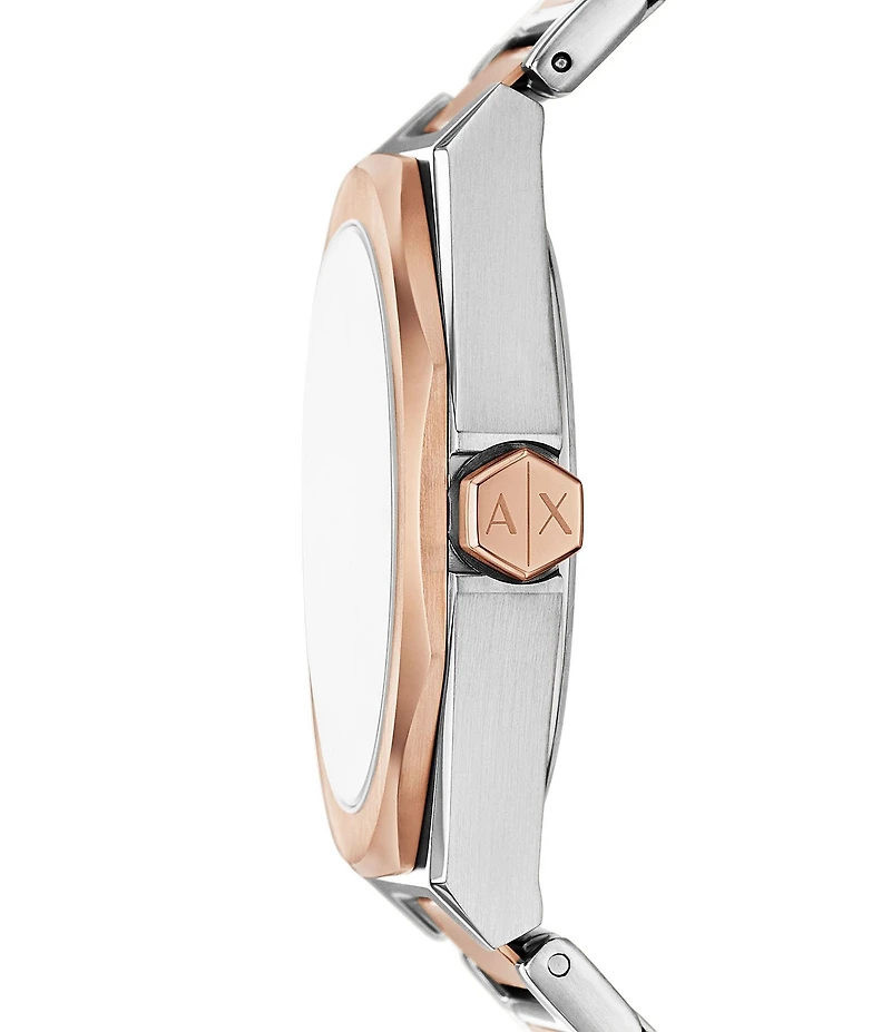 Armani Exchange Women's Andrea Three-Hand Black Stainless Steel Bracelet Watch