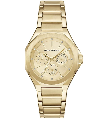 Armani Exchange Women's Andrea Three-Hand Black Stainless Steel Bracelet Watch