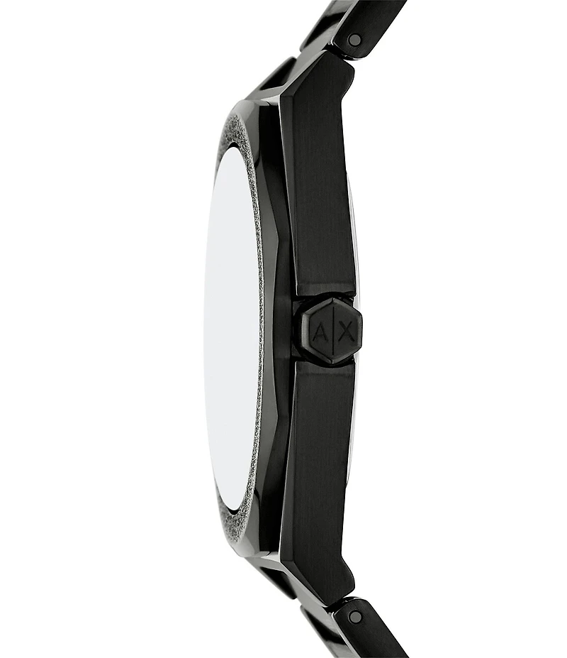 Armani Exchange Women's Andrea Three-Hand Black Stainless Steel Bracelet Watch