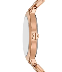 Armani Exchange Women's Jackie Rd. Two Hand Rose Gold Tone Stainless Steel Bracelet Watch Gift Set