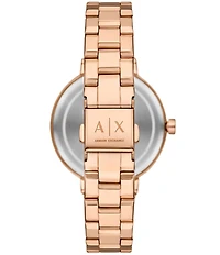 Armani Exchange Women's Jackie Rd. Two Hand Rose Gold Tone Stainless Steel Bracelet Watch Gift Set